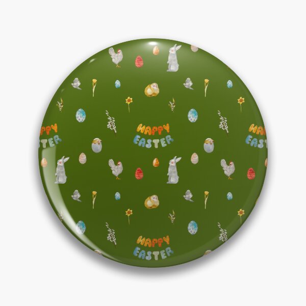 Item preview, Happy Easter title rabbit green watercolor pattern designed and sold by Yana Mustafina | Boho Soulful Designs.