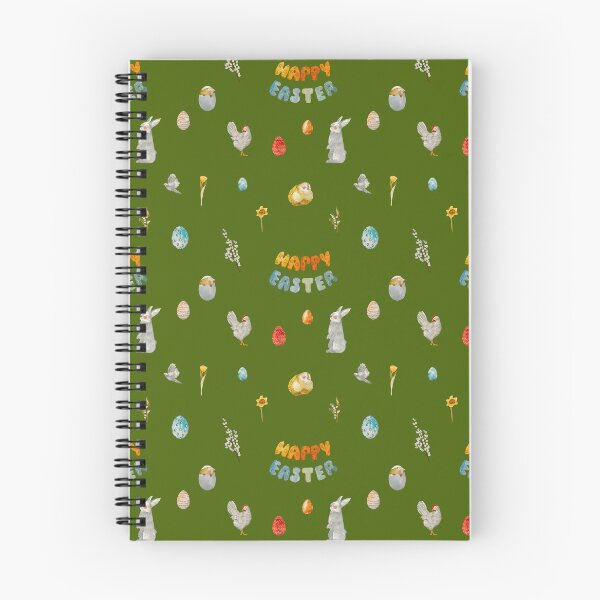 Item preview, Happy Easter title rabbit green watercolor pattern designed and sold by Yana Mustafina | Boho Soulful Designs.