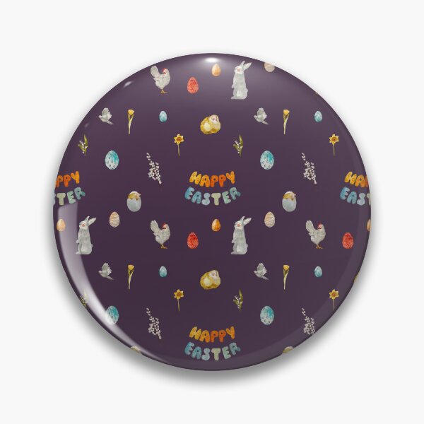 Item preview, Easter title rabbit eggs violet watercolor pattern designed and sold by Yana Mustafina | Boho Soulful Designs.