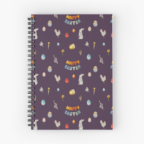 Item preview, Easter title rabbit eggs violet watercolor pattern designed and sold by Yana Mustafina | Boho Soulful Designs.