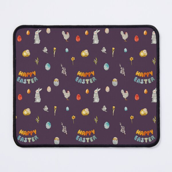 Item preview, Easter title rabbit eggs violet watercolor pattern designed and sold by Yana Mustafina | Boho Soulful Designs.