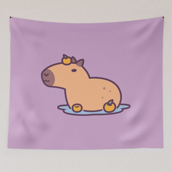 Item preview, Capybara Orange Bath designed and sold by zoljo.