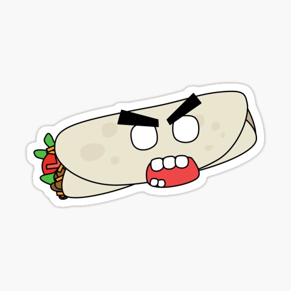 angry zombie burrito Sticker