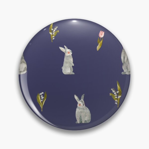 Item preview, Rabbit tulip snowdrop violet pattern a watercolor  designed and sold by Yana Mustafina | Boho Soulful Designs.