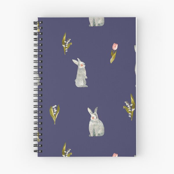 Item preview, Rabbit tulip snowdrop violet pattern a watercolor  designed and sold by Yana Mustafina | Boho Soulful Designs.