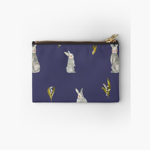 Item preview, Rabbit tulip snowdrop violet pattern a watercolor  designed and sold by Yana Mustafina | Boho Soulful Designs.