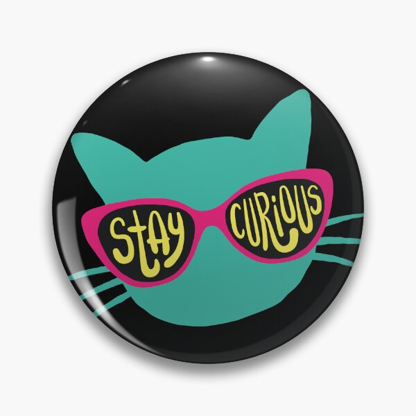 Item preview, Curious Cat (Turquoise) designed and sold by RanRanDesigns.