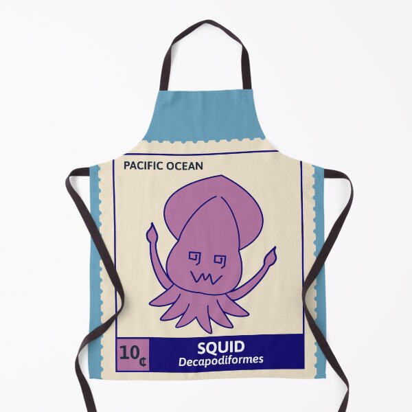 Item preview, Kawaii Cute Silly Purple Squid, Ocean Stamp Collection designed and sold by vystudio.