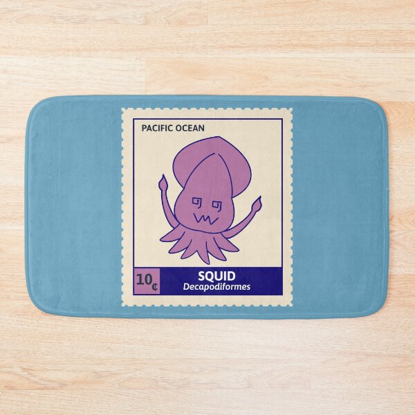 Item preview, Kawaii Cute Silly Purple Squid, Ocean Stamp Collection designed and sold by vystudio.