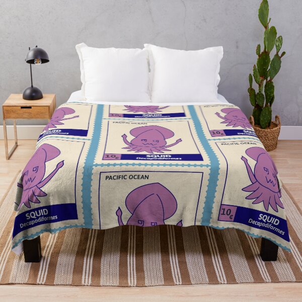 Item preview, Kawaii Cute Silly Purple Squid, Ocean Stamp Collection designed and sold by vystudio.