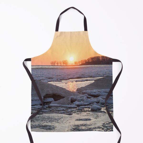 Item preview, Rough Ice Floes Sunset on Lake Erie at Welland Canal designed and sold by Georgia Mizuleva.