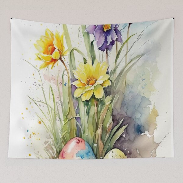 Item preview, Easter Flowers and Eggs Beautiful Spring Easter Illustration designed and sold by ArtfulAmbitions.