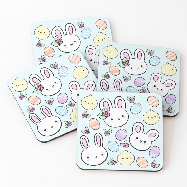 Item preview, Cute Easter bunny and colorful eggs pattern  designed and sold by Yarafantasyart.