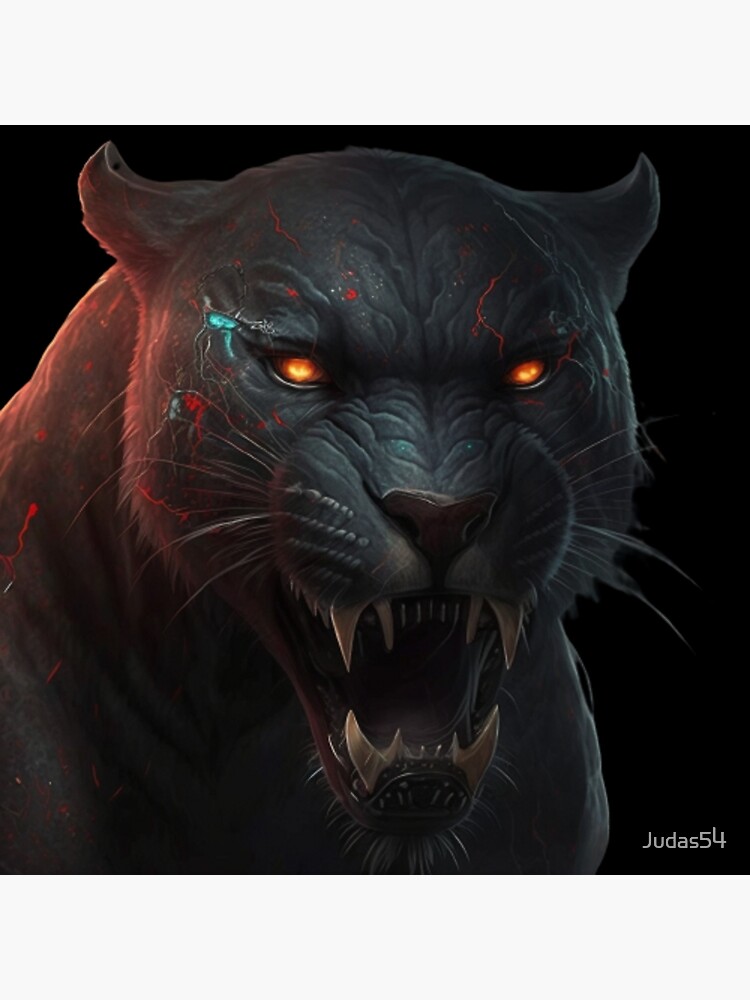 Black Panther with Red Eyes Walking Down a Dark Alley · Creative Fabrica