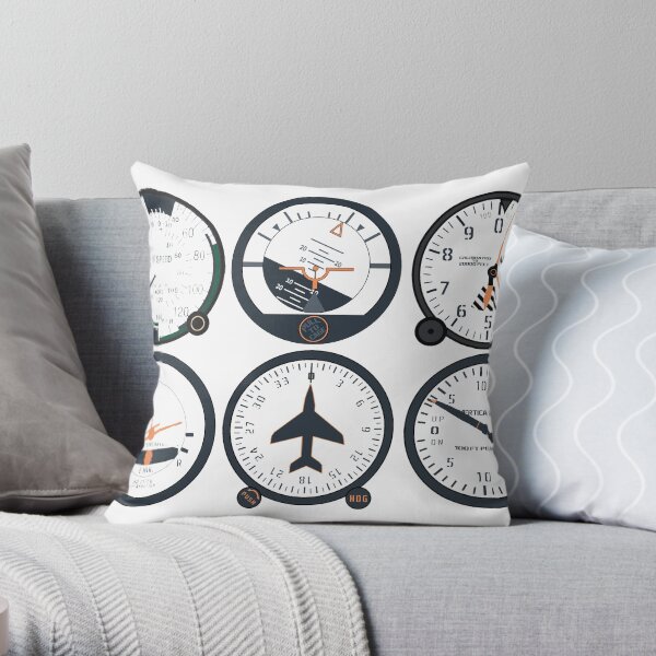 Basic Six Flight Instruments Throw Pillow