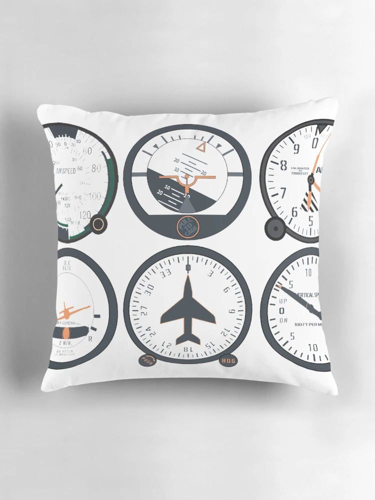 Thumbnail 3 of 4, Pillow, Basic Six Flight Instruments designed and sold by Designed for Flight.