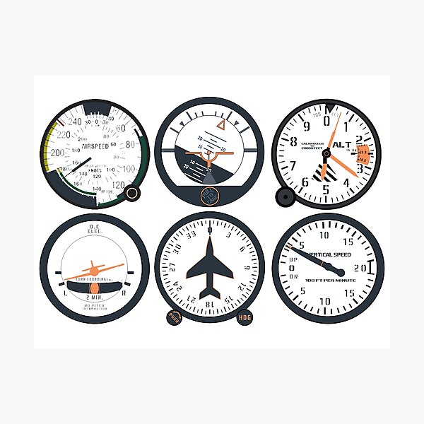 Item preview, Basic Six Flight Instruments designed and sold by RealPilotDesign.