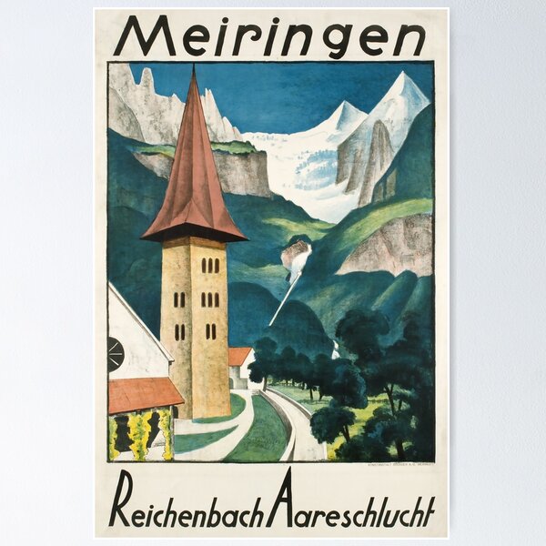 Item preview, Meiringen, Switzerland,Ski Poster designed and sold by BokeeLee.