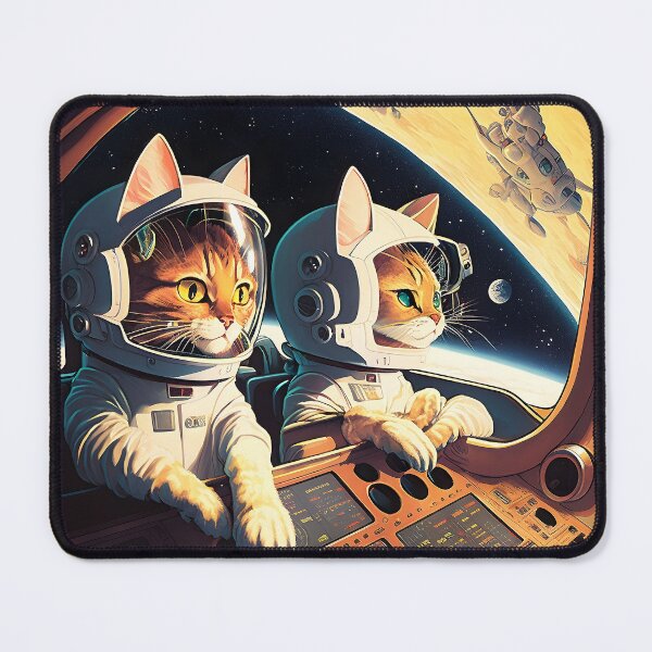 Item preview, Cute Cats in Space Retro Fantastic Japanese Anime  designed and sold by AIWanderer.