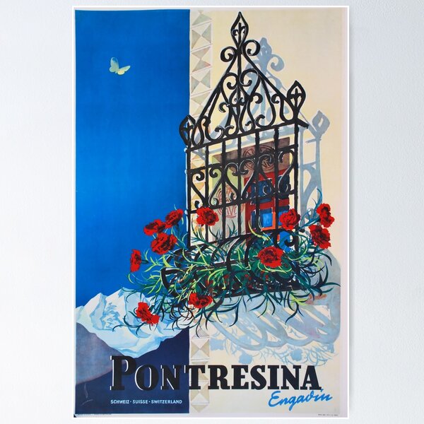 Item preview, Pontresina,Engadin,Ski Poster designed and sold by BokeeLee.