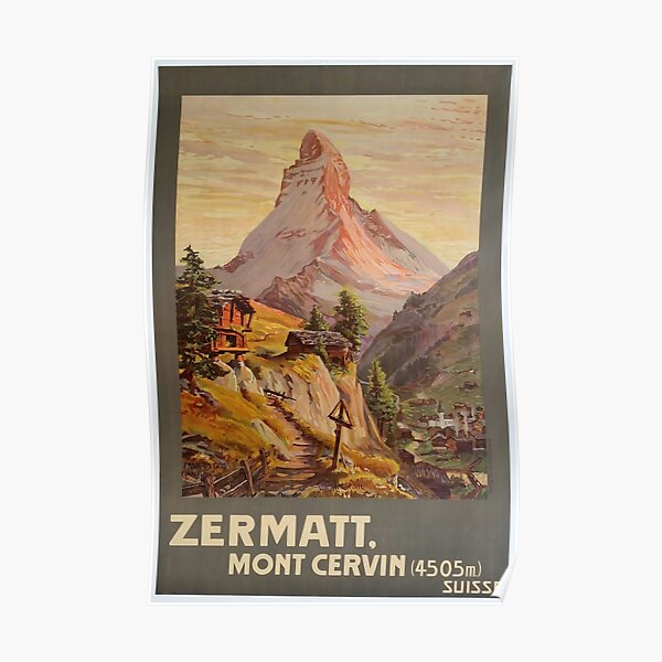 Zermatt,Mont Cervin,Ski Poster Poster