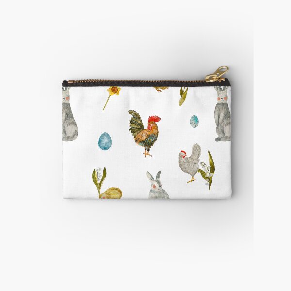 Item preview, Rooster egg rabbit tulip flower pattern watercolor designed and sold by Yana Mustafina | Boho Soulful Designs.