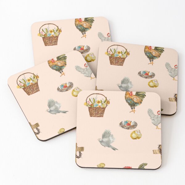 Item preview, Happy Easter cross egg pigeon pattern watercolor pink designed and sold by Yana Mustafina | Boho Soulful Designs.