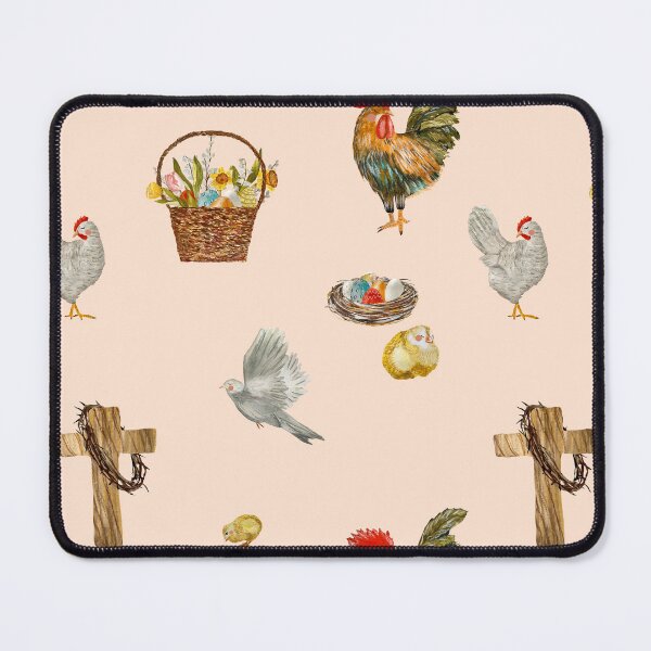 Item preview, Happy Easter cross egg pigeon pattern watercolor pink designed and sold by Yana Mustafina | Boho Soulful Designs.