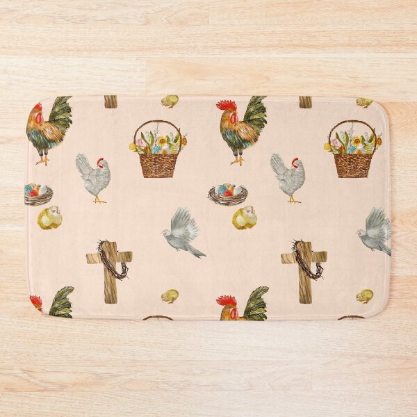Item preview, Happy Easter cross egg pigeon pattern watercolor pink designed and sold by Yana Mustafina | Boho Soulful Designs.