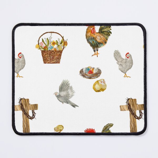 Item preview, Happy Easter cross egg pigeon pattern watercolor designed and sold by Yana Mustafina | Boho Soulful Designs.