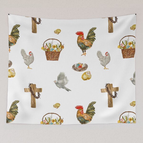 Item preview, Happy Easter cross egg pigeon pattern watercolor designed and sold by Yana Mustafina | Boho Soulful Designs.