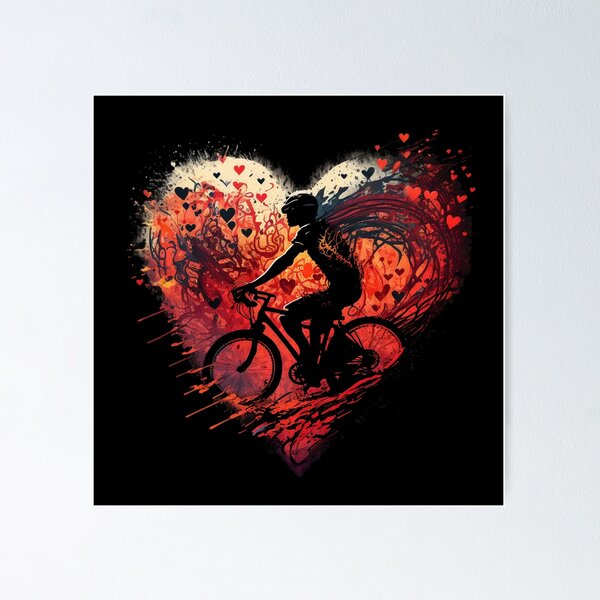 Item preview, I love riding a bike Paint splatter cyclist designed and sold by Zip-Zup.