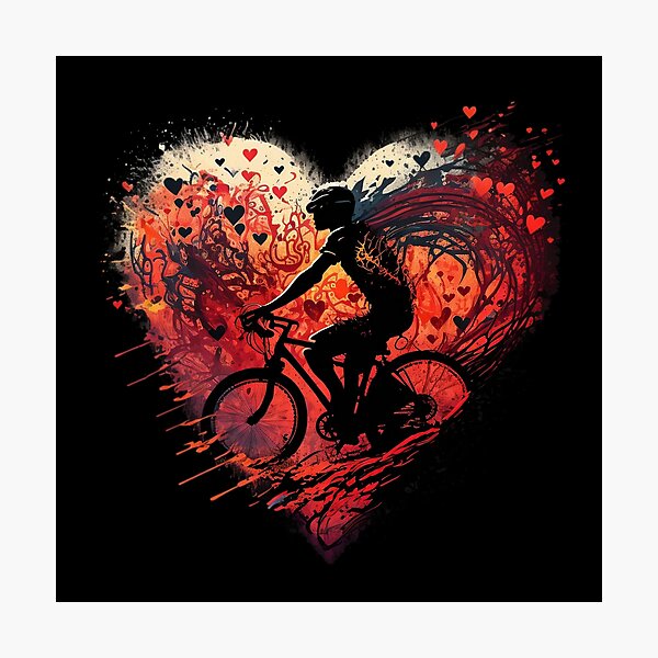 Item preview, I love riding a bike Paint splatter cyclist designed and sold by Zip-Zup.
