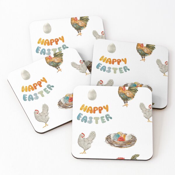 Item preview, Nest rooster chicken egg Easter pattern watercolor designed and sold by Yana Mustafina | Boho Soulful Designs.