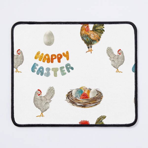 Item preview, Nest rooster chicken egg Easter pattern watercolor designed and sold by Yana Mustafina | Boho Soulful Designs.
