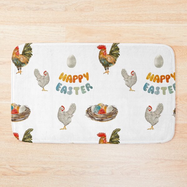 Item preview, Nest rooster chicken egg Easter pattern watercolor designed and sold by Yana Mustafina | Boho Soulful Designs.