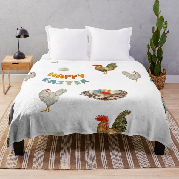 Item preview, Nest rooster chicken egg Easter pattern watercolor designed and sold by Yana Mustafina | Boho Soulful Designs.