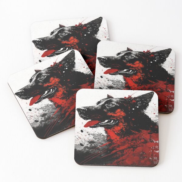 Item preview, Abstract Splash Painting Of A Dog In Black And Red Colours designed and sold by Unwind-Art-Work.