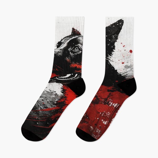 Item preview, Abstract Splash Painting Of A Dog In Black And Red Colours designed and sold by Unwind-Art-Work.