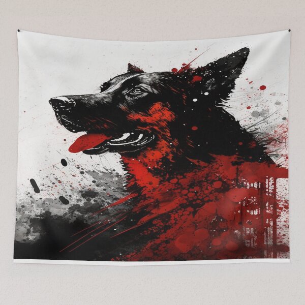 Item preview, Abstract Splash Painting Of A Dog In Black And Red Colours designed and sold by Unwind-Art-Work.