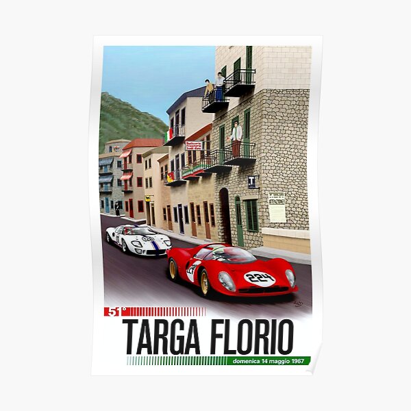 TARGA FLORIO; Vintage Grand Prix Auto Print Poster
