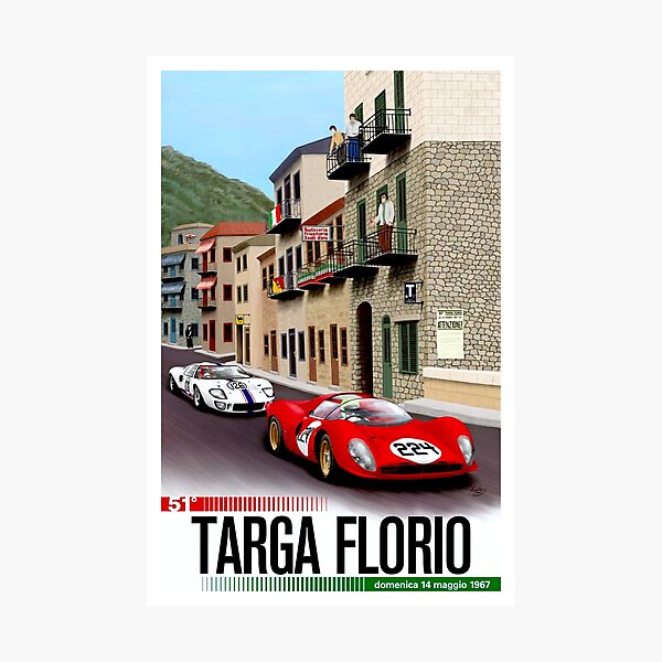 Item preview, TARGA FLORIO; Vintage Grand Prix Auto Print designed and sold by posterbobs.