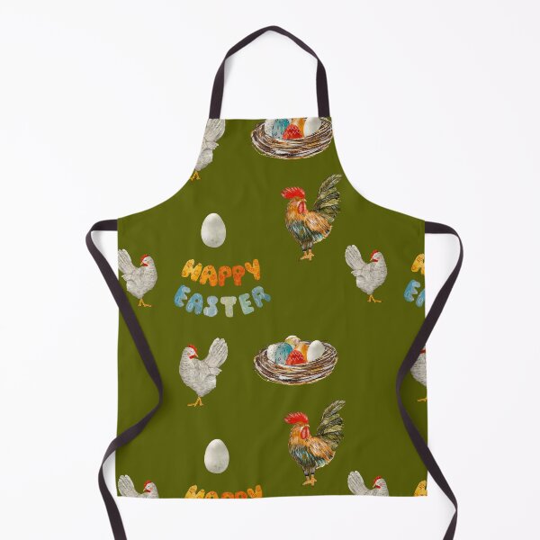 Item preview, Nest rooster chicken egg Easter pattern watercolor green designed and sold by Yana Mustafina | Boho Soulful Designs.