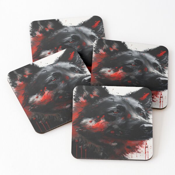 Item preview, Abstract Splash Painting Of A Dog In Black And Red Colours designed and sold by Unwind-Art-Work.