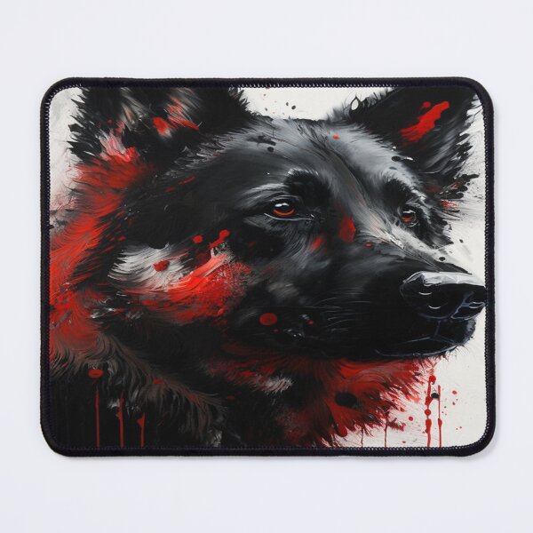 Item preview, Abstract Splash Painting Of A Dog In Black And Red Colours designed and sold by Unwind-Art-Work.