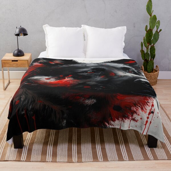 Item preview, Abstract Splash Painting Of A Dog In Black And Red Colours designed and sold by Unwind-Art-Work.