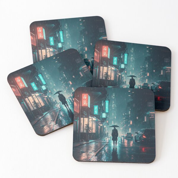 Item preview, City street at night in the rain designed and sold by warzin.