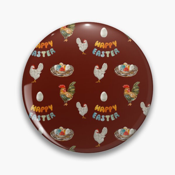 Item preview, Nest rooster chicken egg Easter pattern watercolor red designed and sold by Yana Mustafina | Boho Soulful Designs.