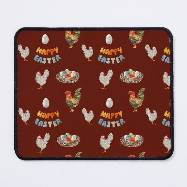 Item preview, Nest rooster chicken egg Easter pattern watercolor red designed and sold by Yana Mustafina | Boho Soulful Designs.