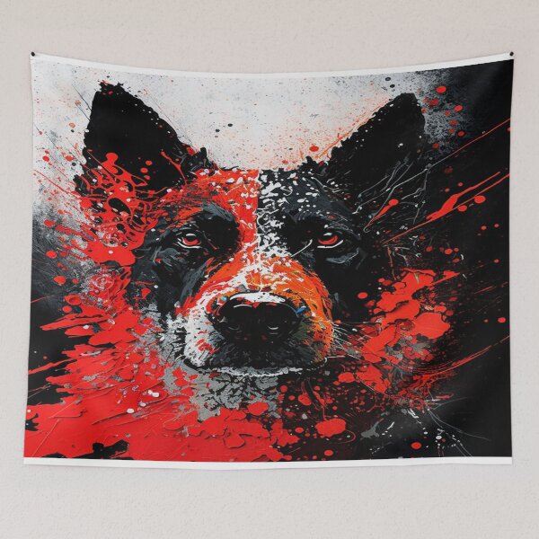 Item preview, Abstract Splash Painting Of A Dog In Black And Red Colours designed and sold by Unwind-Art-Work.